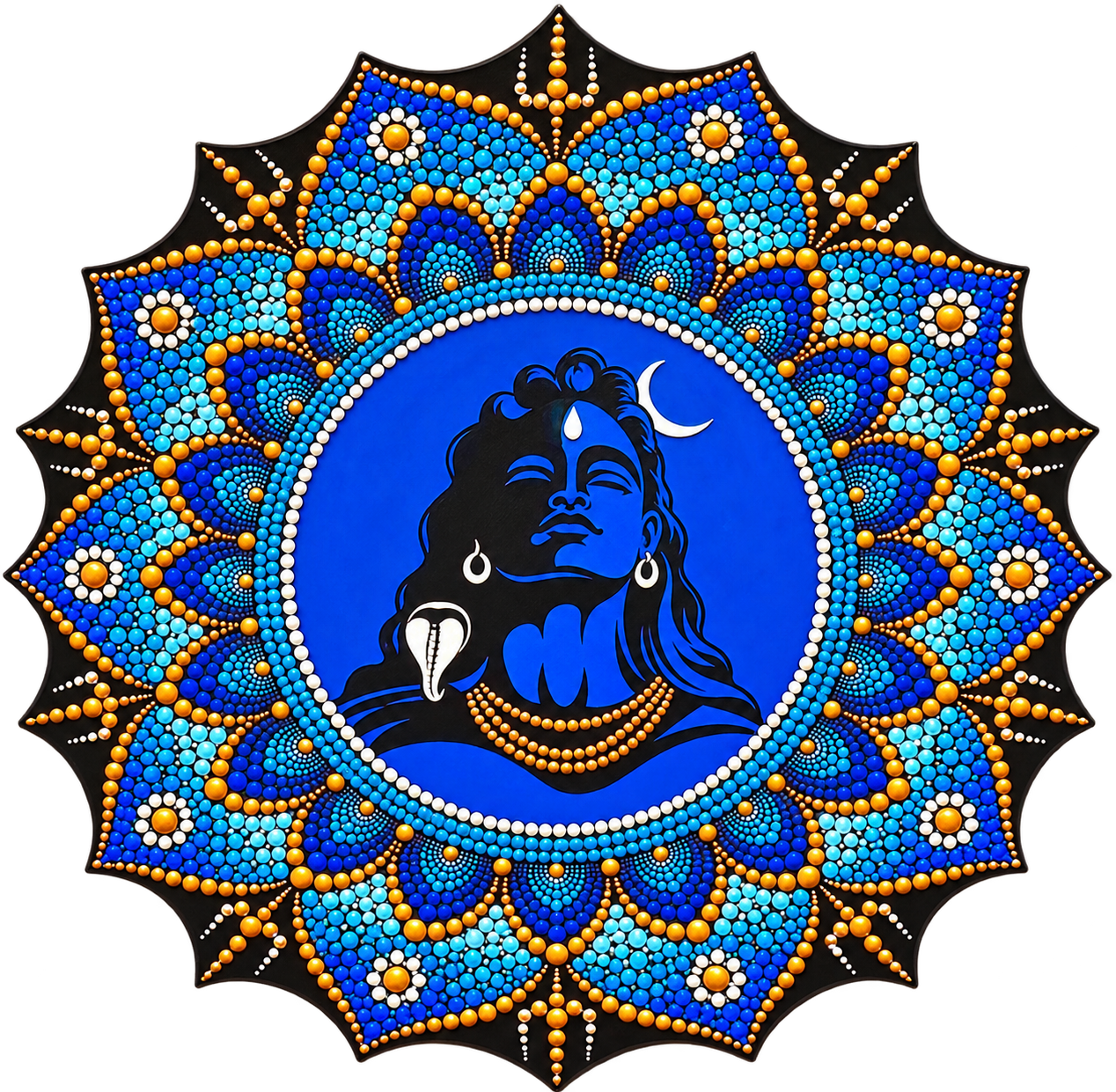 blue dot mandala shiva plaque