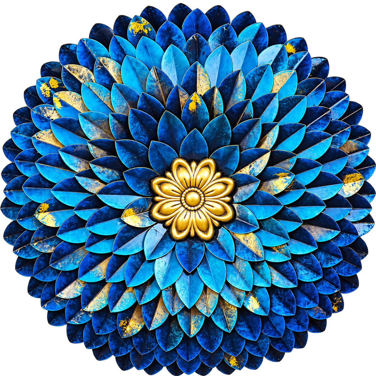 gilded blue floral mandala medallion (1)