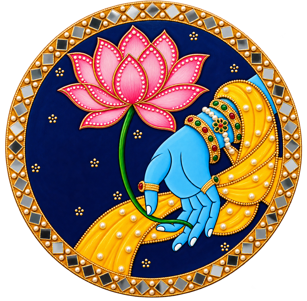 jeweled lotus hand medallion