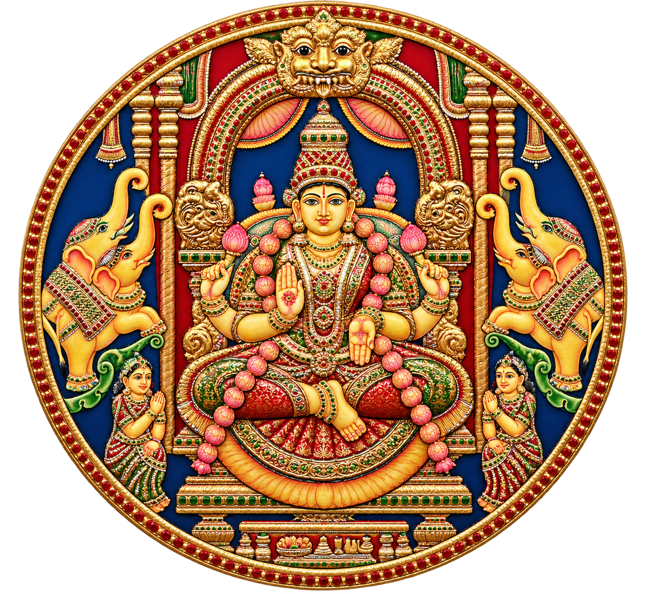 jeweled tanjore deity medallion