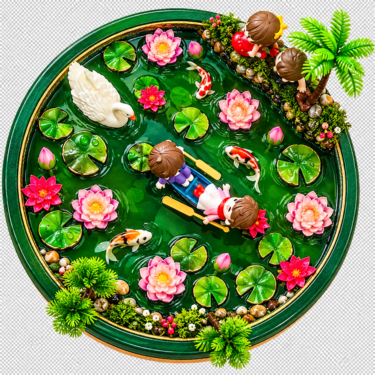 miniature emerald pond diorama